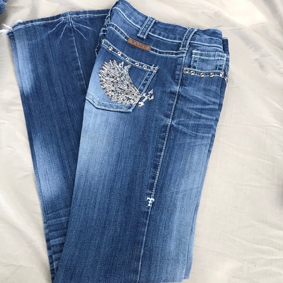 Cowgirl Tuff Denim - Cowgirl tuff wing & a prayer jeans